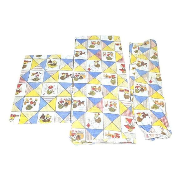 Vintage CANNON MONTICELLO Pillowcase Flat Fitted Little Lovables Sheet Set - Picture 2 of 5